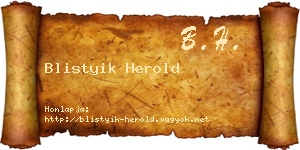 Blistyik Herold névjegykártya
